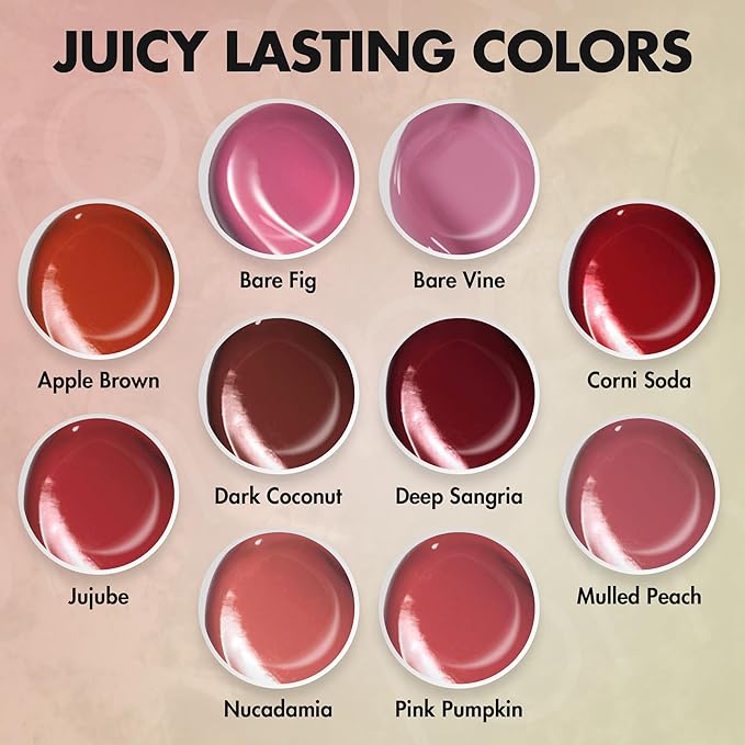 rom&nd Juicy Lasting Tint #28 Bare Fig - K-Beauty MLBB Lip Gloss for Cool Undertones, Vivid Long-Lasting Shine, Moisturizing & Non-Sticky Lip Stain