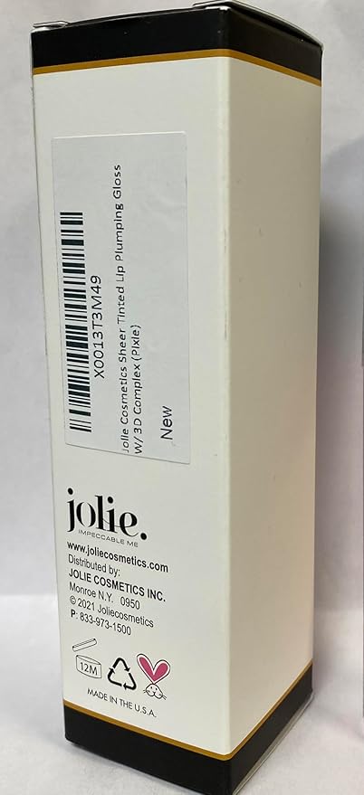 Jolie Cosmetics Sheer Tinted Lip Plumping Gloss W/ 3D Lip Plump Complex (Pixie)