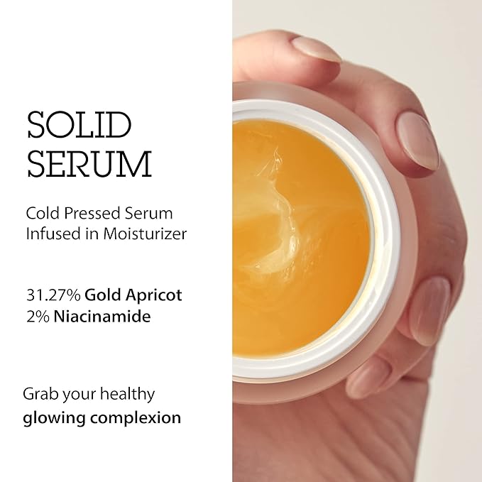 BLITHE Pressed Serum Gold Apricot | Glow Serum for Face | Glass Skin Korean Skincare & Face Moisturizer for Dry Skin 0.91 fl oz