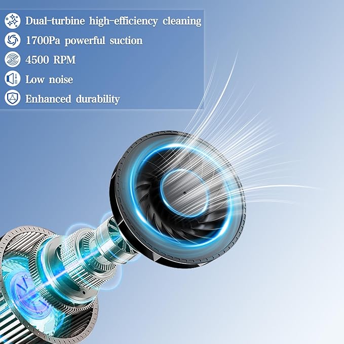 170W Nail Dust Collector, 1700Pa Dual Turbo Professional Vacuum Nail Dust Collector with HEPA Filter, for Nail Salon & Home Studios Use, 3 Adjustable Speed, Beginner-Friendly, 5 Years Warranty
