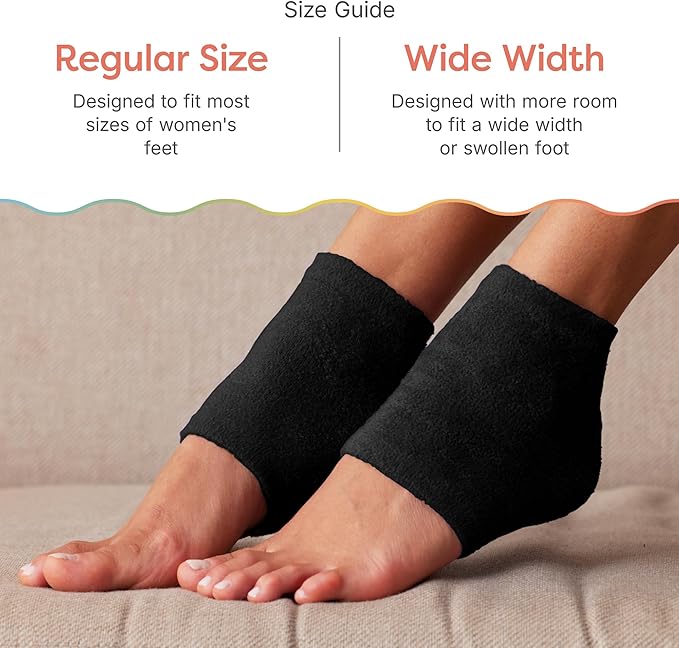 ZenToes Moisturizing Socks for Cracked Heel Treatment, Vitamin E, Olive Oil and Jojoba Oil Infused Heel Socks, Galentines Day Gifts, Self Care Gifts for Women (Fuzzy Black, Regular)