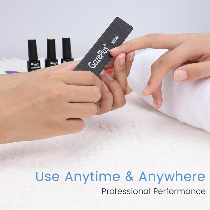 Nail Files, 24 PCS Fingernail Files 7" Long 100/180 Grit Emery Boards for Nails Professional Nail File Bulk Washable Suitable for Both Acrylic and Natural Nails Black