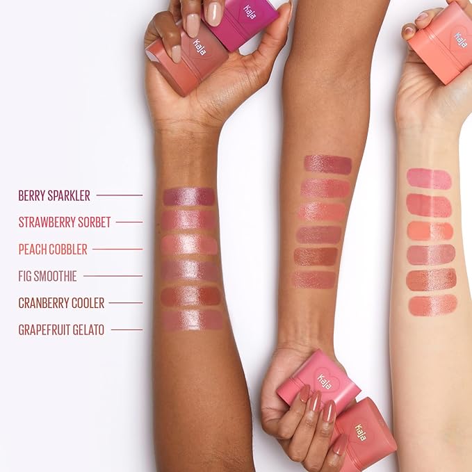 KAJA Cheek & Lip - Dewy Bar 03 Peach Cobbler | Creamy Blusher and Balm Multi-Stick, 45% Moisturizing Oil, Apple Extract, Vitamin-Hyaluronic Acid Infused, High Shine, Non-Sticky, Easy Blending, 10g
