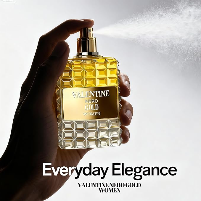 A CENTER Valentine Nero Gold Perfume for Women, Floral Notes Eau de Parfum Spray Casual Daily Cologne 3.4 Fluid Ounce/100Ml Women Fragrance Daytime & Casual Use, for all Skin Types