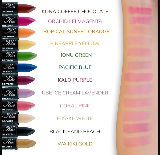 Magic Kiss Color Changing Matte Lipstick set, Long Lasting Nutritious Lips Moisturizer Magic Temperature Color Change Lip Balm with Aloe Vera MADE IN USA (2 Pack - Split B Magenta/Gold & Green/Blue)