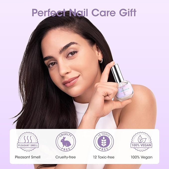 GELLEN Nail Strengthener, 8-In-1 Nail Repair Growth Protein Serum for Thin Weak Brittle Imperfect Nails, Non Polish, Air Dry Calcium Keratin Nourish Ridge Filler Nail Care, Lavender Scent