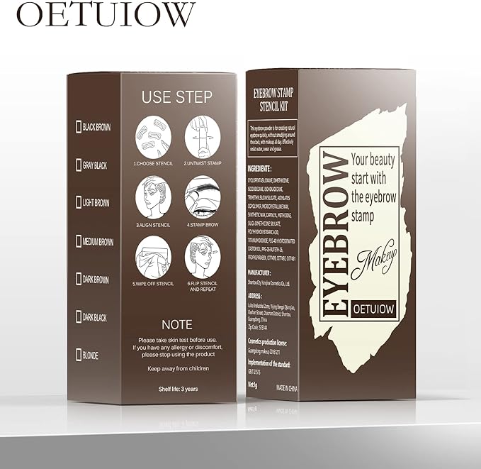 Eyebrow Stamp Stencil Kit - One-Step Eye Brow Stencil Kit with 24 Reusable Thin & Thick Eyebrow Stencils, Long-Lasting Waterproof & Smudge-Proof Brow Stamp Kit for Perfect Eye Makeup