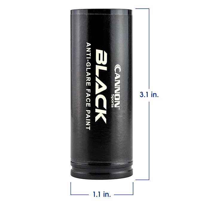Cannon Sports Face Body Paint Stick for Football Baseball Softball Lacrosse Hockey - Sweatproof, Long-Lasting, Anti-Glare (Black)