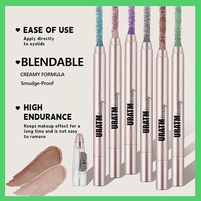 Violet Eyeshadow Stick, Blendable Creamy Eye Brightener Stick, Waterproof Eyeshadow Pencil Long Lasting Crayon, Smooth Shimmer Eye Shadow Highlighter Eye Liner Makeup.#B06 violet shimmer