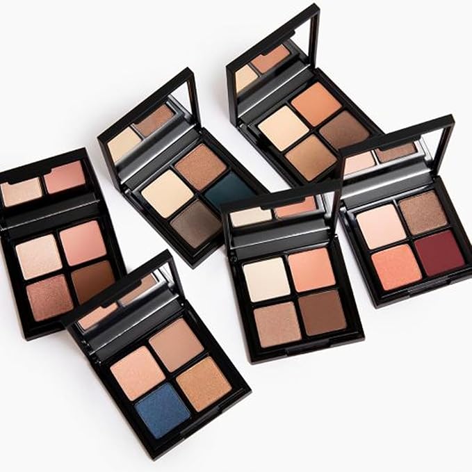 Glo Skin Beauty Eye Shadow Quad | Expertly Matched Shades for A Custom Eye Statement, (Warm Smokey)