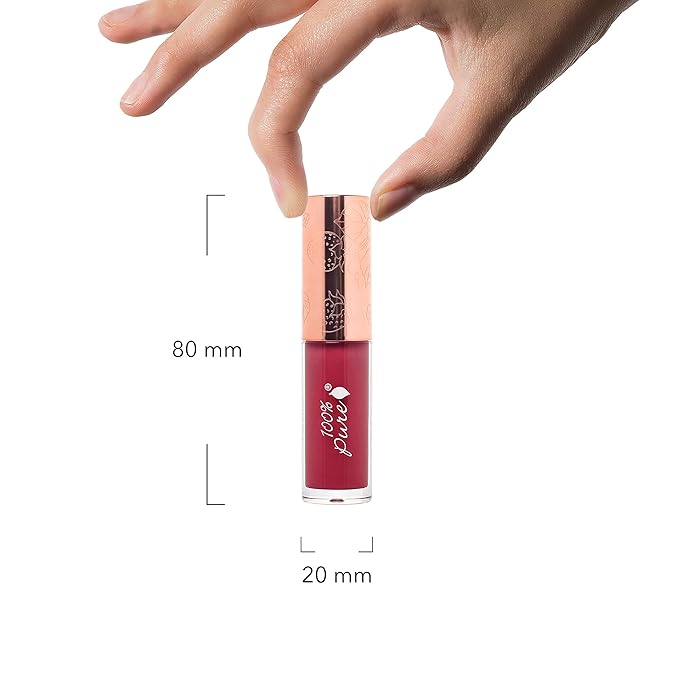 100% PURE Lip Gloss (Fruit Pigmented), Pomegranate Wine, High Shine, Moisturizing, Natural Lip Gloss, Sheer Finish, Tinted Lip Gloss w/Cocoa Butter, Vitamin E (Medium Berry Red Color) - 0.14 Fl Oz