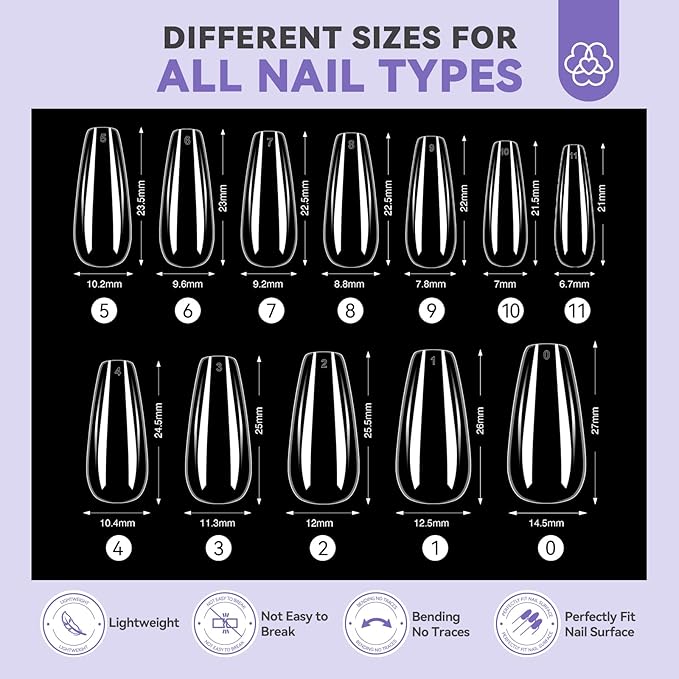 SAVILAND Gel Nail Kit with U V Light: Gel Nail X Kit with Nails Glue Easy At Home Nail Kit 500Pcs Short Coffin Nail Tips and Nail Drill 4-in-1 Glue Gels 15ML Mini U V Nail Lamp For Manicure