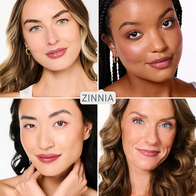 Everyday Neutral Lip Combo - Longwear Soft Definition Lip Liner (Almond) + Hydrating Effortless Lips Balm-Lipstick-Gloss Hybrid (Zinnia) for Natural, Mauve-Brown “Your Lips But Better” Look — Creamy,