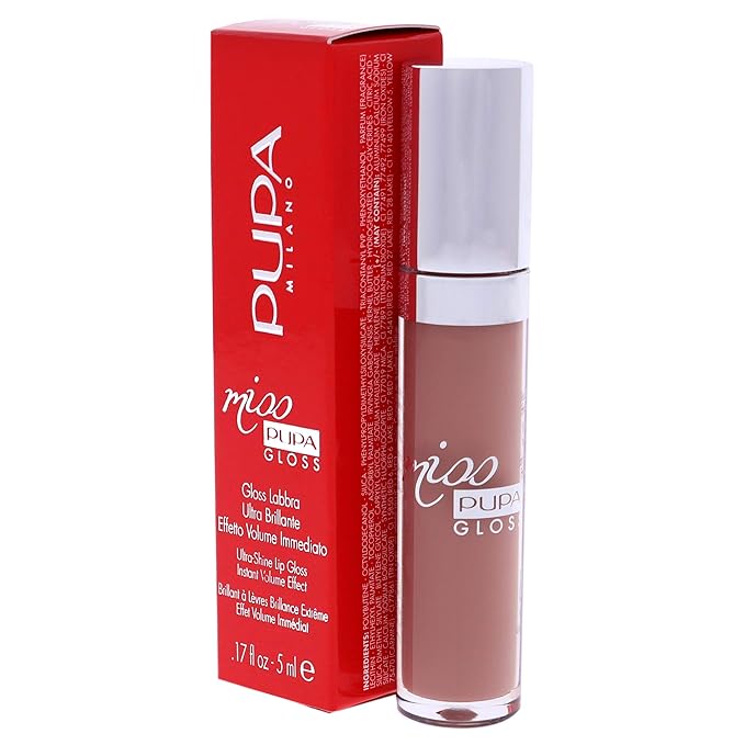 PUPA Milano Miss PUPA Milano Lip Gloss - Shiny, Smooth, Plump - Soft, Innovative Gel Texture - Glides Smoothly On Lips - For A Moisturizing And Volume Enhancing Effect - 103 Forever Nude - 0.17 OZ