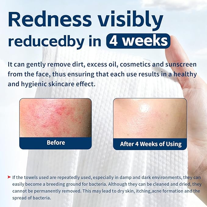 Towels XL, 100% Biobased Face Towel, Disposable Face Towelette, Thick Face Towel for Sensitive Skin, Makeup Remover Dry Wipes, Ultra Soft, Gentle Facial Cleansing Cloths1 Pack, 50 Ct