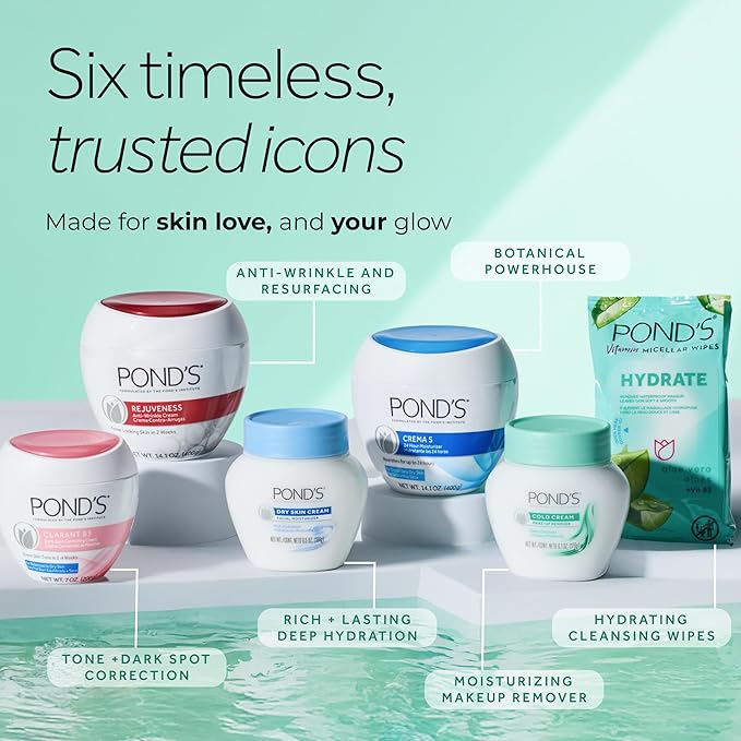 POND’S Rejuveness Face Cream – Anti-Aging Face Moisturizer with AHA’s, Vitamin E & Collagen – Daily Wrinkle Cream for Women – Hydrating Collagen Face Cream – Dermatologist Tested, 14.1 oz