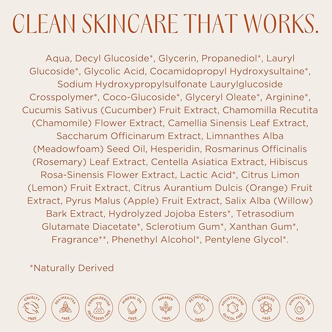 InstaNatural Glycolic Acid Cleanser Face Wash for Women & Men, Gently Exfoliating, Pore Minimizer, Anti Aging, Blackhead Remover, Acne Facial Treatment with Botanical Extracts, 6.7 Fl Oz