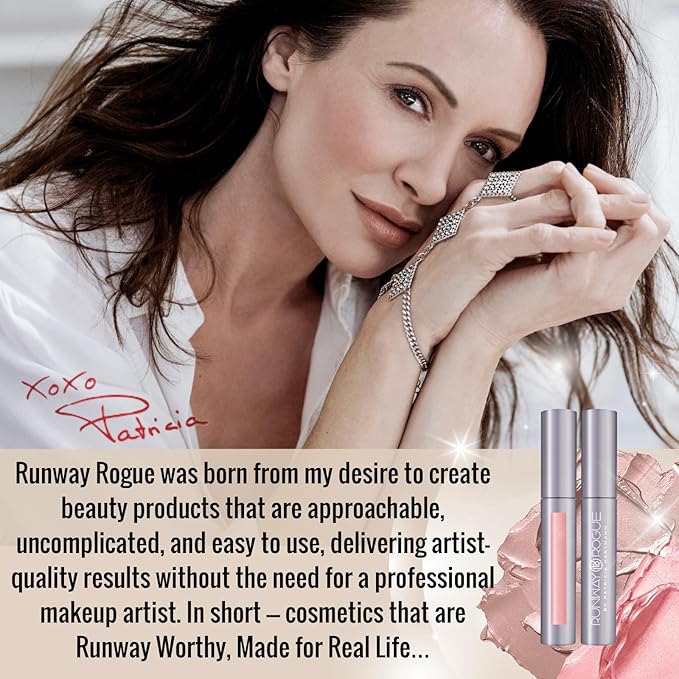 Runway Rogue Classic Gloss Bride In Show, Sheer Pearly Pale-Pink Hydrating Shimmer Lip Gloss with It’s a Wrap, Matte Blush-Pink Lip Liner and Sharpener
