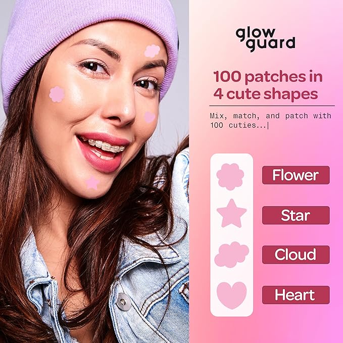 Pimple Patches with Hydrocolloid & Tea Tree Oil – Korean Skin Care, Dermatologist Tested – Absorbs Impurities, Reduces Redness – Vegan, Non-GMO, Clean Beauty – 100 Pcs