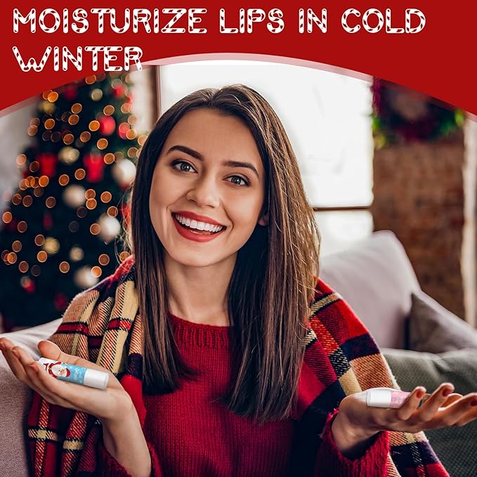 Dunzy 100 Pack Christmas Lip Balm Gifts Bulk Lip Balms Favors Employee Appreciation Thank You Gifts Team Inspirational Gift for Xmas Fall Thanksgiving Party Women Men Coworkers Staff Teachers