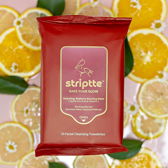Fresh One Makeup Remover Wipes - Facial Cleansing | Deeply Hydrating | Brightening, Radiance-Boosting | Gently Removes Waterproof Makeup, Oil, & Eye Mascara | Face wipes for women | STRIPTTE (90 CT)