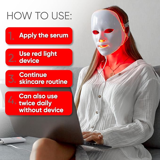Copper Peptide Red Light Activation Serum – Exosome-Enhanced Peptide Formula that Helps Visibly Smooth Wrinkles and Improve Firm, Youthful-Looking Skin with Enhanced Delivery - 1 oz.