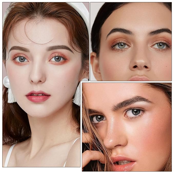 GEUUFEA 3 Colors Eyebrow Makeup Kit, Professional Brow Contour Palette, Waterproof Long-lasting Eyebrow Filler Powder with Mirror & Brow Brush
