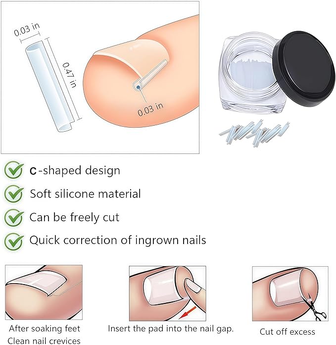 Professional ingrown toenail Correction kit with Travel Storage Box, Pedicure Tools, ingrown toenail Patches, Nail Clippers, and Nail File for Convenient at-Home Foot Care.