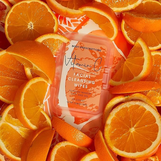Body Prescription Makeup Cleansing Wipes - Gentle and Effective Face Wipes, 1 Count (Pack of 2), Vitamin C