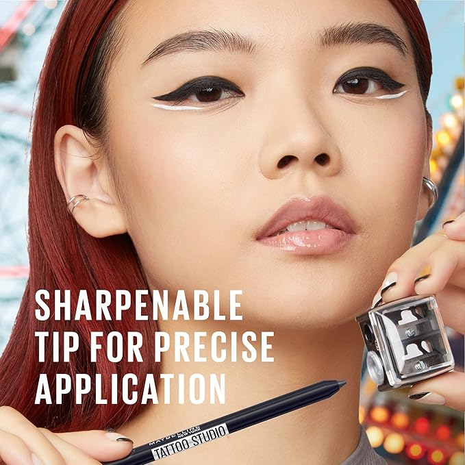 Maybelline Tattoo Studio Sharpenable Gel Pencil Waterproof Eyeliner, Long-Lasting Eyeliner With Smooth Gel Pigments For Up To 36HR Wear, Biscotti Cream, 1 Count