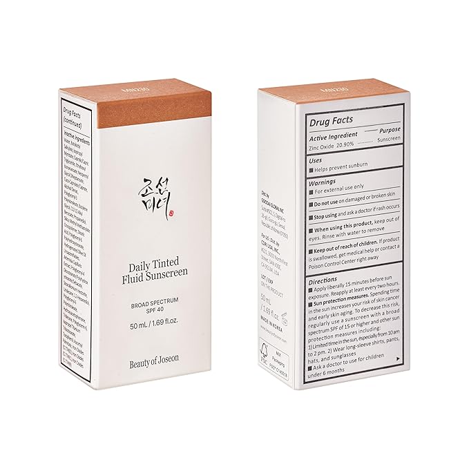 Beauty of Joseon Daily Tinted Fluid Sunscreen 12 Shades for Face Moisturizing Broad Spectrum SPF 40 Korean Skincare 50ml, 1.69 fl.oz #MN230
