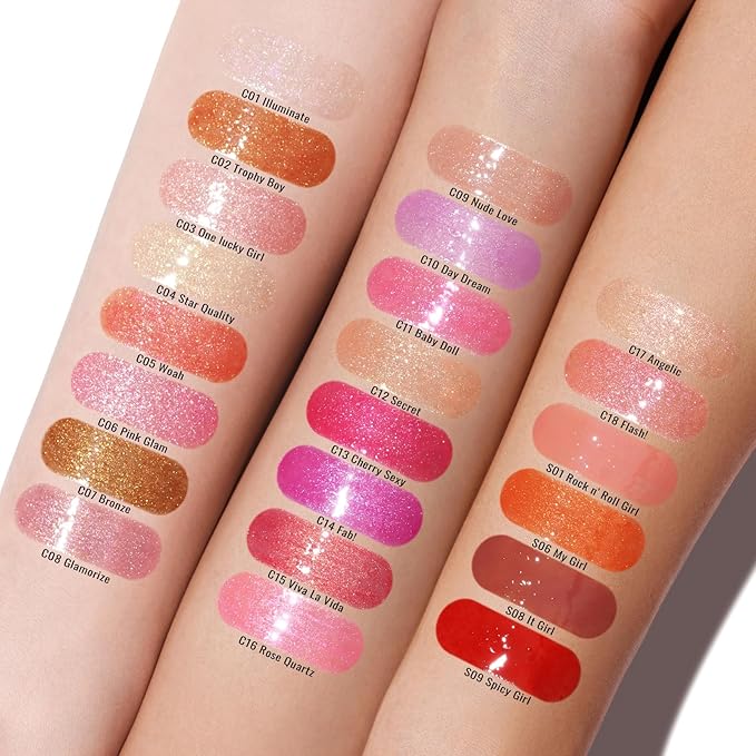 Oulac Peach Lip Gloss High-shine Moisturizing Lip Gloss Oil Colorful Shade Liquid Lipstick Non-stick Cup Glitter lipstick Lip Tint Reduce Fine Lines Lip Glaze For Dry Lip C18