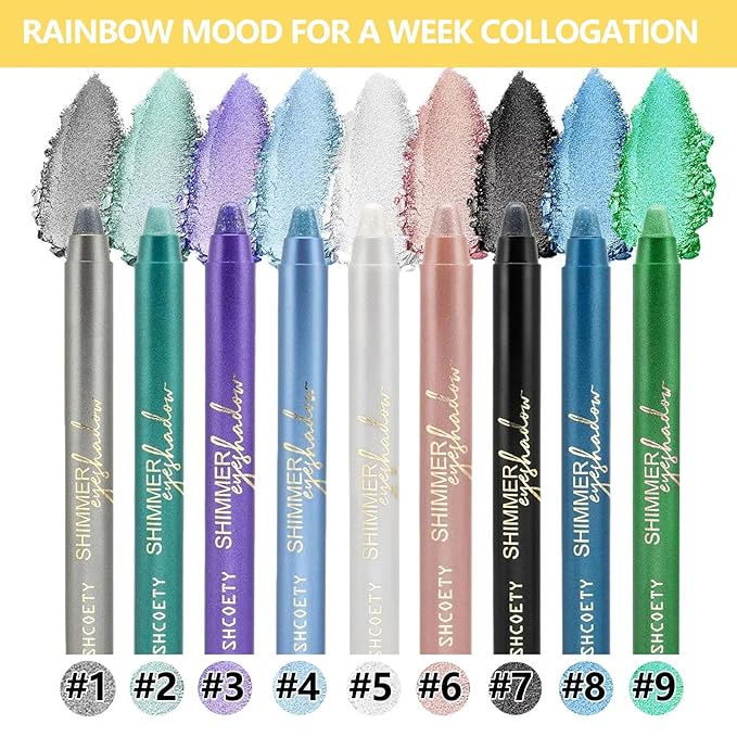 Rose Gold Eyeshadow Stick, Blendable Creamy Eye Brightener Stick, Waterproof Eyeshadow Pencil Long Lasting Crayon, Smooth Shimmer Eye Shadow Highlighter Eye Liner Makeup.#6 rose rold shimmer