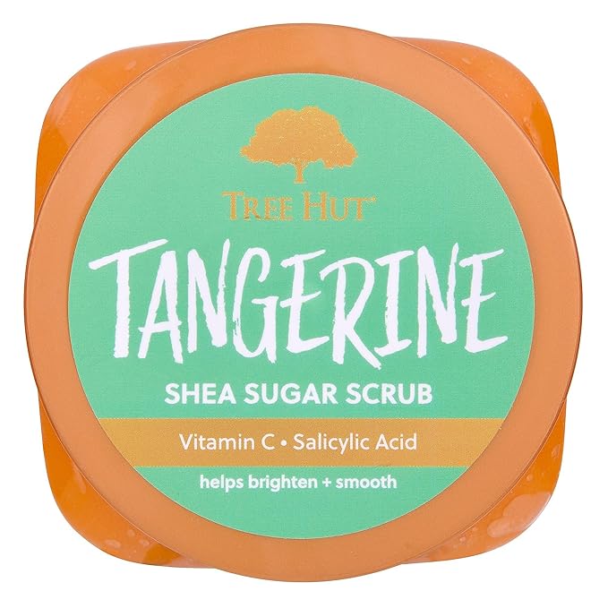 Tree Hut Tangerine Shea Sugar Scrub, Exfoliating, Hydrating & Moisturizing Body Scrub with Shea Butter & Nourishing Essential Oils, Smooth & Soften Skin, 18 oz
