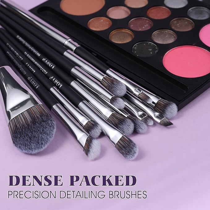 LORYP Professional Makeup Brushes Set 32Pcs Matte Black Cosmetic Brush Kit for All Face & Eye of Soft Vegan Synthetic Hair for Artists & Enthusiasts