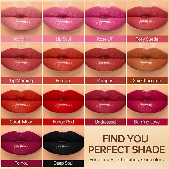 MAKI YIKA Red Lipstick for Women Moisture Hydrate Lipsticks Glossy Rose Red Lipsticks Sheer Finish Lightweight Tinted Lip Balm(Z14 Rosy Suede)