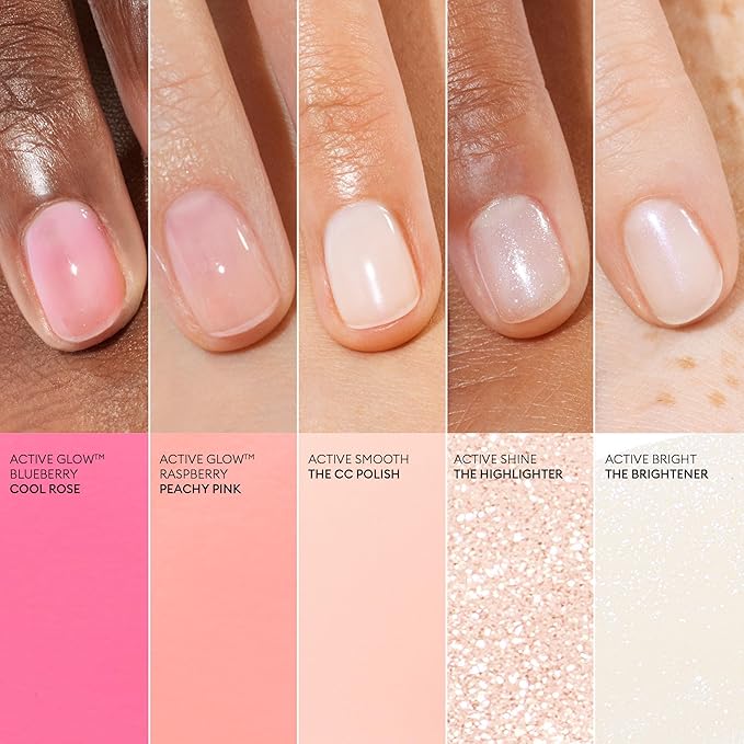 Manucurist Active Shine Illuminating & Care Nail Polish - Nail Concealer - No Lamp - Ultra-Shiny 2 in 1 Nude Gel Polish: Nail Strengthener and Growth, Highlighter & Care - Damaged Nails Repair