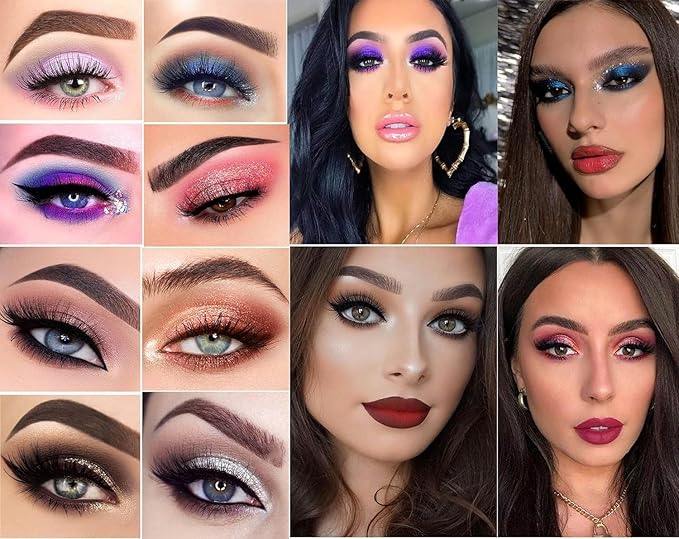 Glitter Eyeshadow Palette, 10 Colors Sparkle Shimmer & Matte Eye Shadow Highly Pigmented Waterproof Long Lasting Makeup Set (Color 1)
