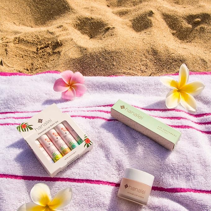 Hanalei Lip Balm & Moisturizer Variety Pack (5 Tubes) – Hydrating Care with Natural Kukui Oil & Beeswax – Soothes, Repairs & Nourishes Dry, Chapped Lips – Long-Lasting Moisture & Protection