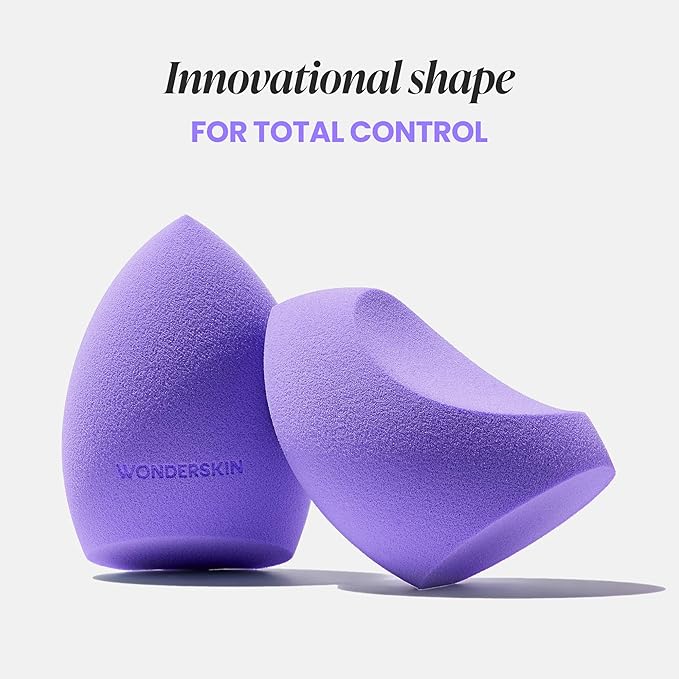 Wonderskin Curve Blender - Patent-Pending Makeup Sponge with Ergonomic Design for Seamless Blending & Contouring – For Foundation, Creams & Powders