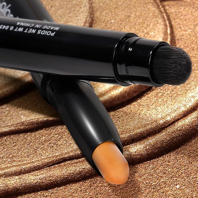 Cream Waterproof Hypoallergenic Eyeshadow Stick, long wear Metallic Glitter Matte Eye Shadow Pencil With Makeup Brush, Eye Brightener, 42 Almond Matte