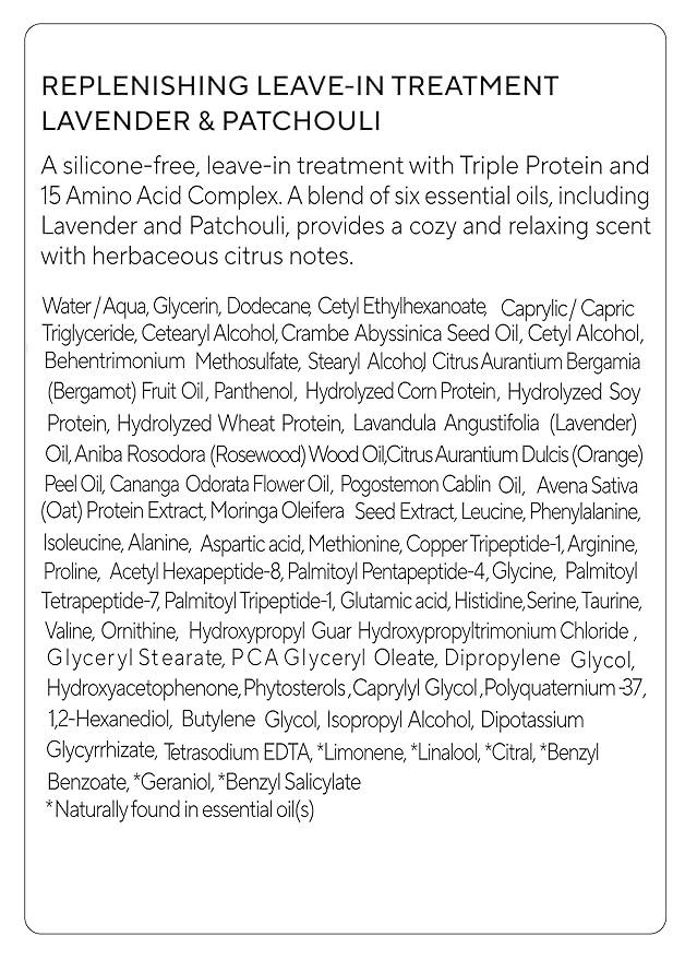 AROMATICA Replenishing Leave-in Conditioner Lavender & Patchouli, Perfect for Blow Out & Heat Protectant & Damaged hair for curly hair products - Silicone-Free, No-Wash Hair Treatment (5.0fl oz)