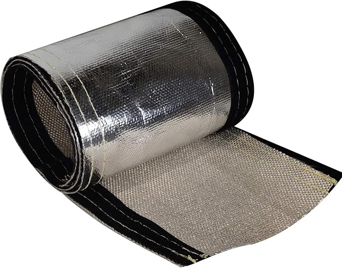 Heat Shroud 3/8 ID Aluminized Sleeving Fiberglass Insulated Shield for Ultimate Heat Protection with Hook and Loop Closure, 10 feet Length
