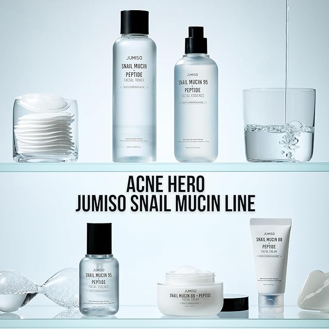 JUMISO Snail Mucin Peptide Toner (95% Snail + 12 Peptides) – Anti-Aging Essence for Glass Skin, Sebum Control for Oily Skin, Non-Sticky Korean Skincare, Fragrance-Free, 6.93 fl oz
