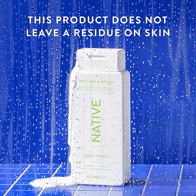 Native Body Wash Contains Naturally Derived Ingredients | For Women & Men, Sulfate, Paraben, & Dye Free Leaving Skin Soft and Hydrating |Aloe & Green Tea 18 oz - 2 Pk
