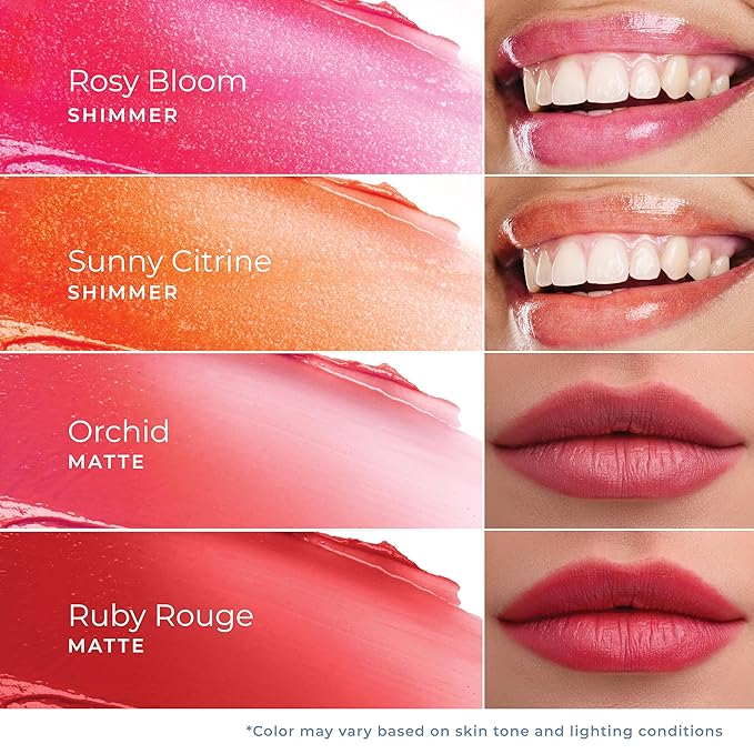 Tinted Lip Balm. Moisturizing Sheer, Buildable Lip Color with Hyaluronic Acid, Vitamin E and Rich Oil. Beauty Moisturizer 0.21oz- Ruby Rouge