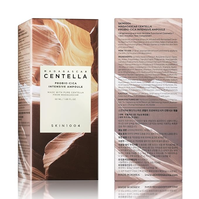 SKIN1004 Probio Cica Intensive Ampoule 1.69fl.oz, 50ml, Centella & Ceramide Face Serum for Hydration & Skin Strengthening, Korean Facial Ampoule with Madagascar Centella for Soothing Korean Skin Care
