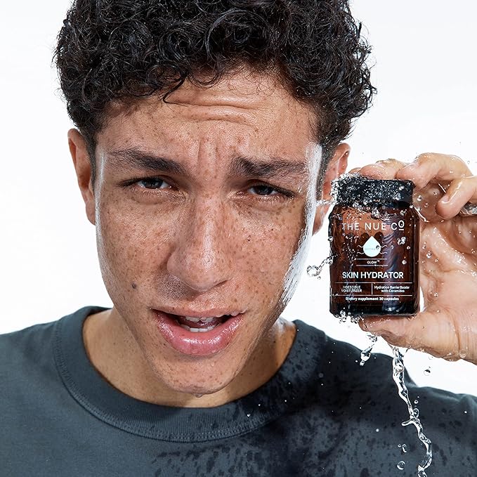 The Nue Co. Skin Hydrator Supplement - Daily Skin Support with Hydrolyzed Collagen, Aloe & Hyaluronic Acid - Gluten Free Supplement for Radiance and Hydration Support | 30 Capsules