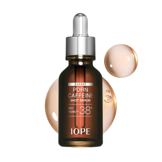 IOPE Expert PDRN Caffeine Shot Serum Review – The Korean “Espresso Shot” for Tired, Puffy Skin