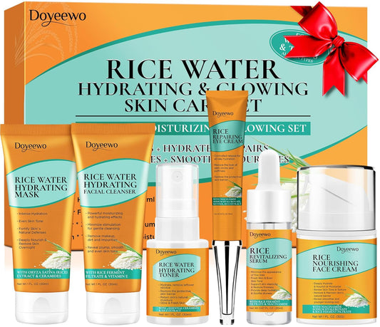 Glass Skin Made Easy: Korean Rice Water Complete Skincare Set for Hydration & Glow
